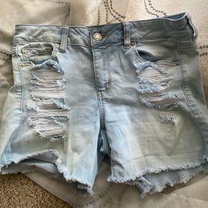 American Eagle distressed midi shorts